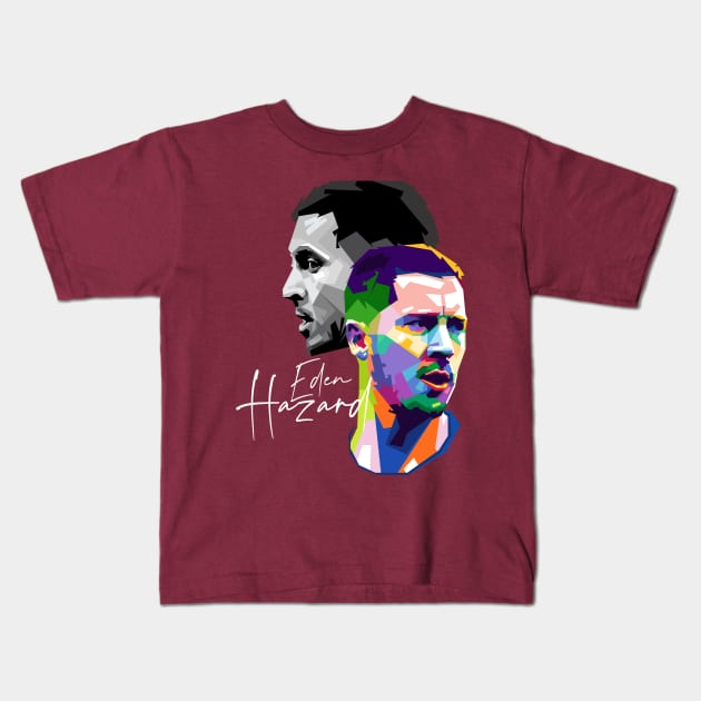 EDEN HAZARD Kids T-Shirt by erikhermawann22